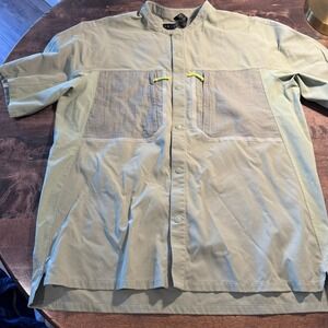 Lululemon Mens Snap‎ Sport Ativewear Shirt Crew Neck Size XL Green Fishing Gear